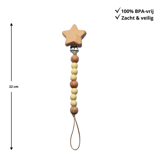 Zibbi Star Speenkoord Midnight Soft Beige