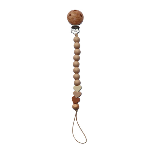 Zibbi Little Hearts Speenkoord Sand Beige